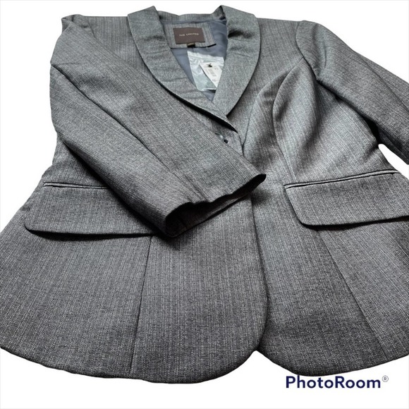 The Limited Suit Jacket Blazer Charcoal Gray size XSmall Chambray Tailored NWT - Picture 5 of 10